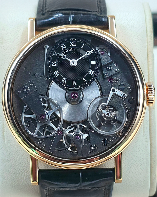 Breguet Tradition 37MM Skeleton Dial Leather Strap (7027)