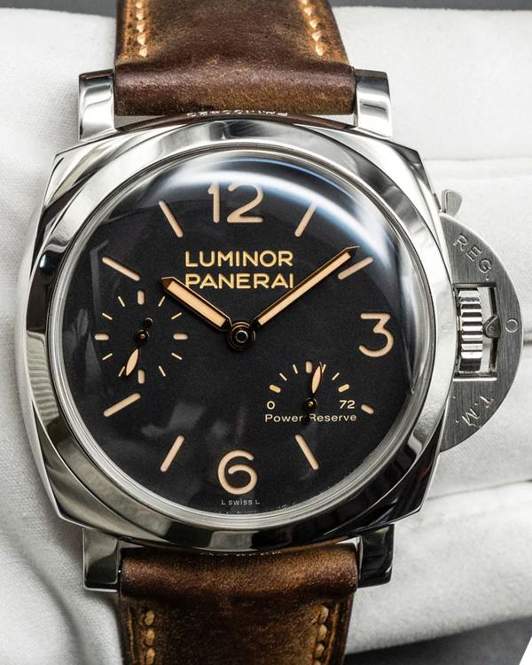 2017 Panerai Luminor 1950 3 Days 47MM Black Dial Leather Strap (PAM00423)