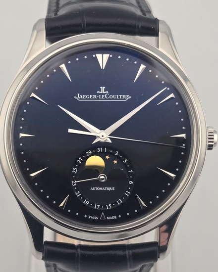 2021 Jaeger-LeCoultre Master Ultra Thin Moon 39MM Black Dial Leather Strap (Q1368470)