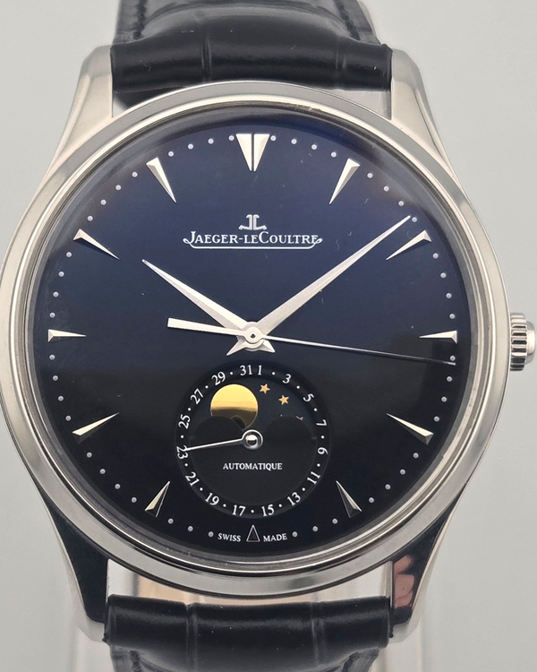 2021 Jaeger-LeCoultre Master Ultra Thin Moon 39MM Black Dial Leather Strap (Q1368470)