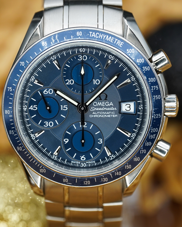 2013 Omega Speedmaster Date 40MM Blue Dial Steel Bracelet (3212.80.00)