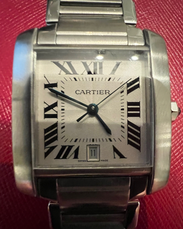 No Reserve - Cartier Tank Française 28MM White Dial Steel Bracelet (2302)