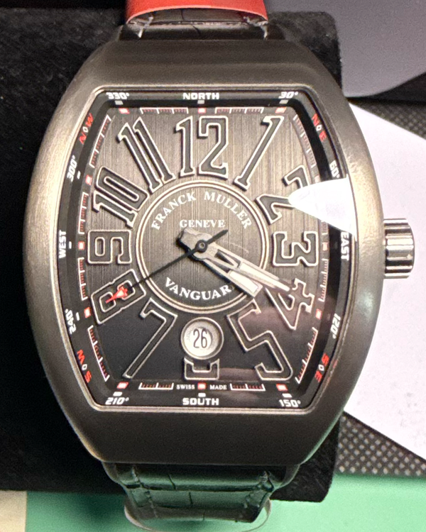 Franck Muller Vanguard 41MM Grey Dial Leather Strap (V45 SC DT TT BR)