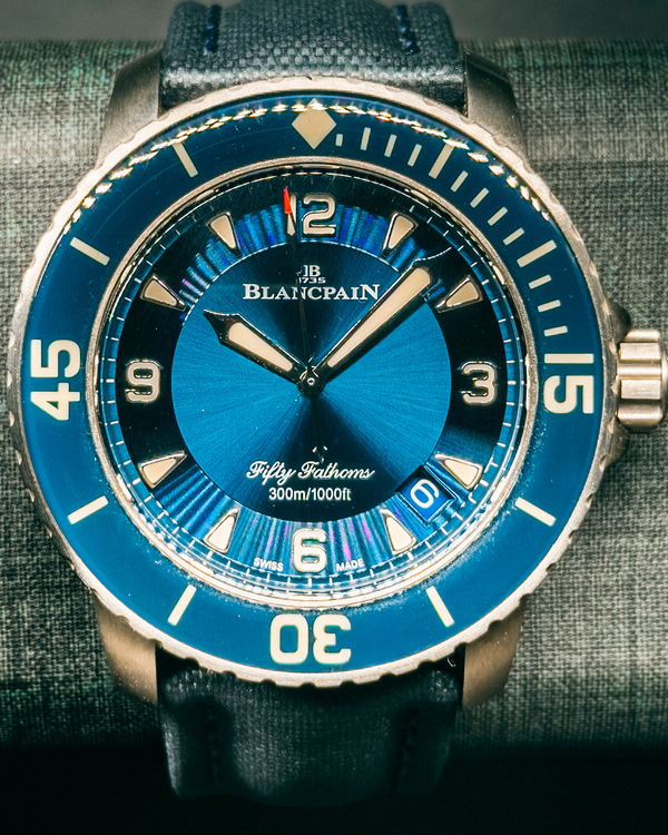2018 Blancpain Fifty Fathoms 45MM Blue Dial Textile Strap (5015-12B40-052A)