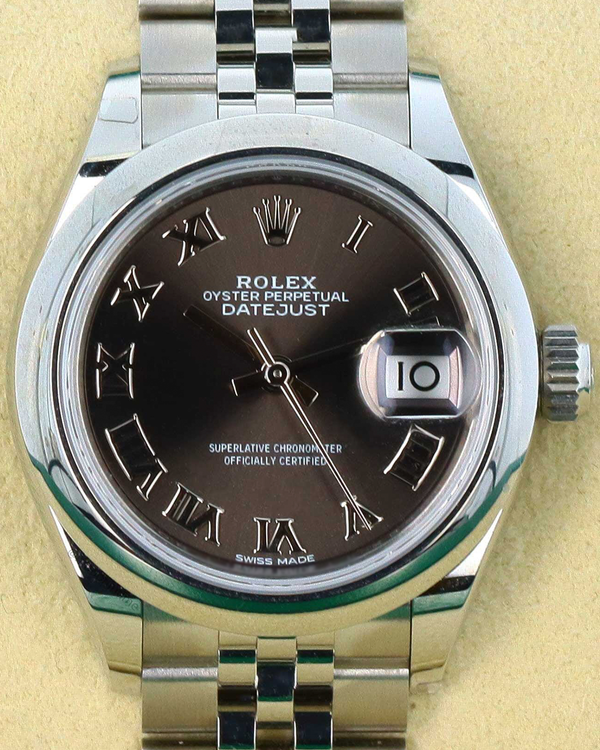 Rolex Lady-Datejust 28MM Dark Grey Dial Super Jubilee Bracelet (279160)