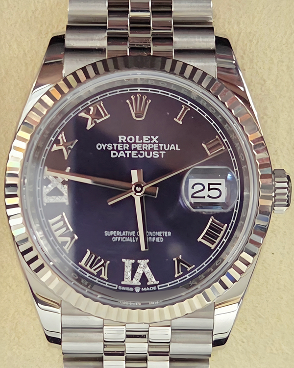 2021 Rolex Datejust 36MM Aubergine Dial Jubilee Bracelet (126234)