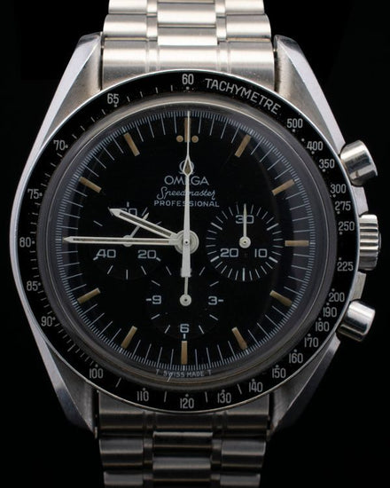 1985 Omega Speedmaster Professional Moonwatch 42MM Black Dial Steel Bracelet (145.022)