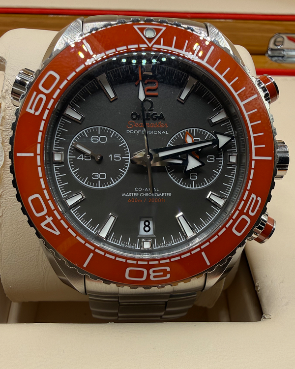 2025 Omega Seamaster Planet Ocean Chronograph 45.5MM Grey Dial Steel Bracelet (215.30.46.51.99.001)
