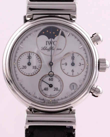 IWC Schaffhausen Da Vinci Chronograph 29MM Quartz White Dial Leather Strap (IW3736)