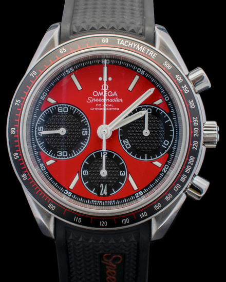 2016 Omega Speedmaster Racing 40MM Red Dial Rubber Strap (326.32.40.50.11.001)