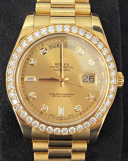 2015 Rolex Day-Date 41MM Champagne Dial Yellow Gold President Bracelet (218348)
