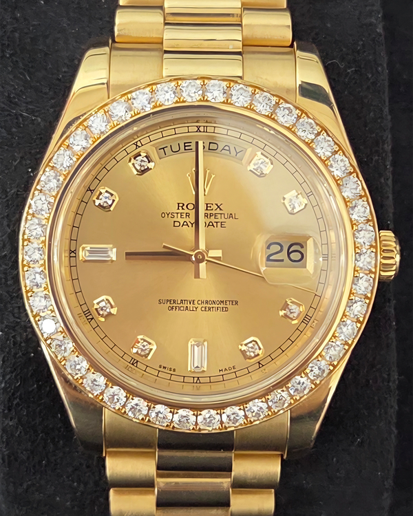2015 Rolex Day-Date 41MM Champagne Dial Yellow Gold President Bracelet (218348)