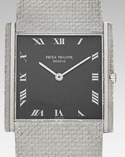 Patek Philippe Vintage 34MM Black Dial White Gold Bracelet (3494)