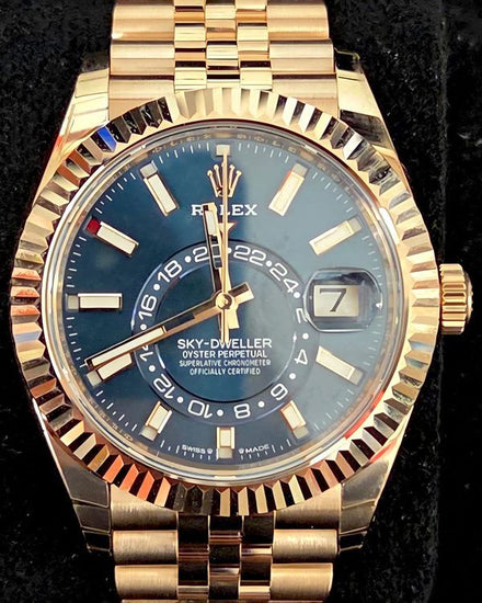 2025 Rolex Sky-Dweller 42MM Blue Dial Rose Gold Jubilee Bracelet (336935)