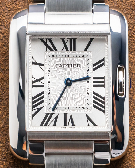 Cartier Tank Anglaise 26.2MM Quartz Silver Dial Steel Bracelet (W5310044)