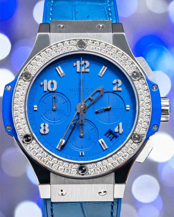 Hublot Big Bang Chronograph "Tutti Frutti" 41MM Blue Dial Leather Strap (341.SL.5190.LR.1104)