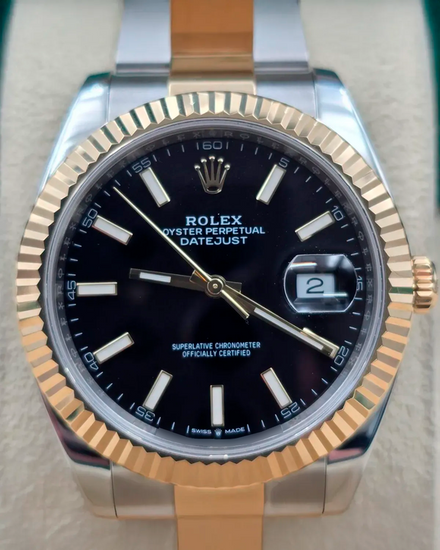 2023 Rolex Datejust 41MM Black Dial Two-Tone Oyster Bracelet (126333)