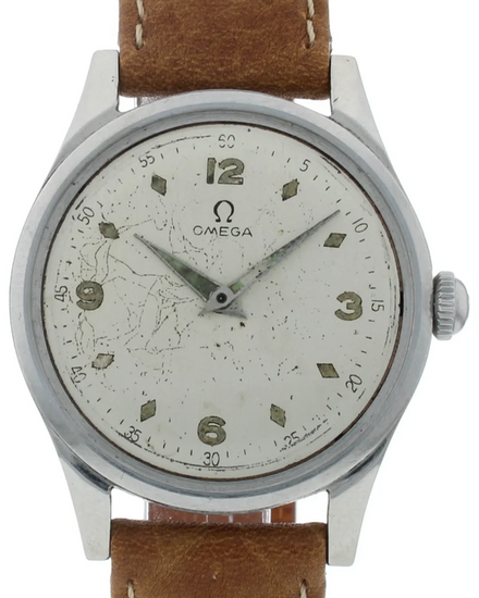 Omega Vintage 33MM Silver Dial Aftermarket Leather Strap (Cal. 30T2 SC RG)