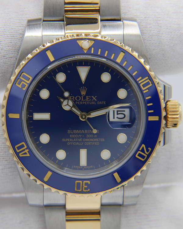 2016 Rolex Submariner Date "Bluesy" 40MM Blue Dial Two-Tone Oyster Bracelet (116613LB)