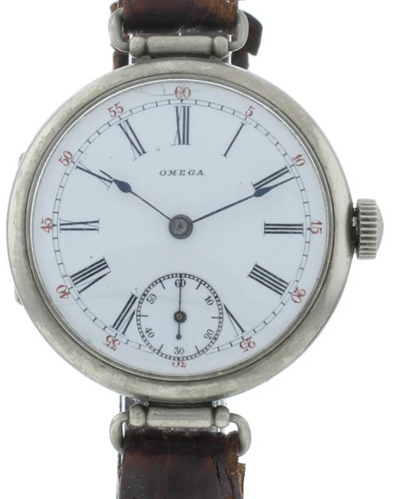 Omega Vintage 33MM White Dial Aftermarket Leather Strap (Cal. 12)