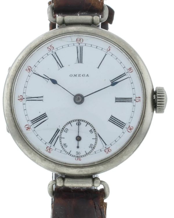 Omega Vintage 33MM White Dial Aftermarket Leather Strap (Cal. 12)