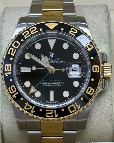 2015 Rolex GMT-Master II 40MM Black Dial Two-Tone Oyster Bracelet (116713LN)