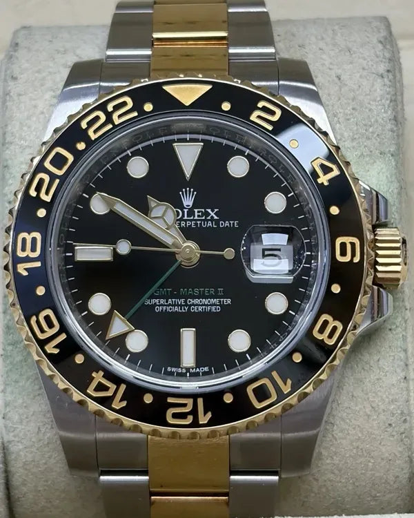 2015 Rolex GMT-Master II 40MM Black Dial Two-Tone Oyster Bracelet (116713LN)