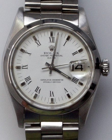 Rolex Oyster Perpetual Date 34MM White "Buckley" Dial Oyster Bracelet (1500)