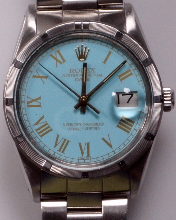 Rolex Oyster Perpetual Date 34MM Aftermarket "Tiffany" Blue Dial Oyster Bracelet (15010)