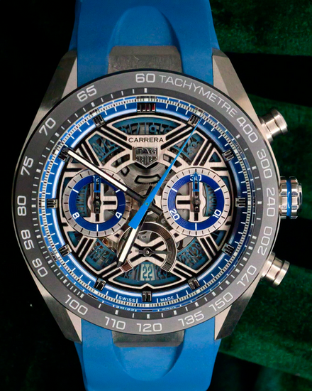 2024 Tag Heuer Carrera Chronograph Extreme Sport 44MM Skeleton Dial Rubber Strap (CBU2081.FT6274)