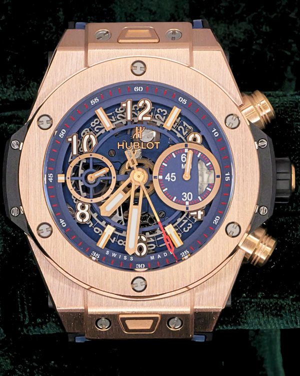 Hublot Big Bang Unico King Gold 45MM Skeleton Dial Rubber Strap (411.OX.5189.RX)