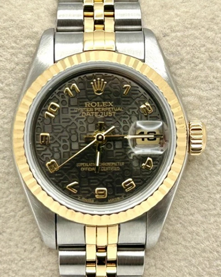 1993 Rolex Lady-Datejust 26MM Grey "Jubilee Motif" Dial Two-Tone Jubilee Bracelet (69173)