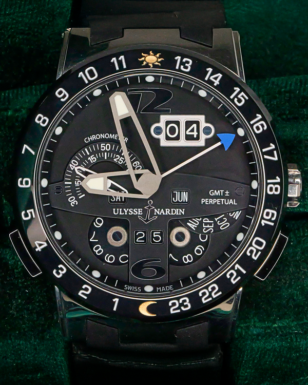 Ulysse Nardin El Toro "Black Toro" GMT Perpetual Calendar 43MM Black Dial Rubber Strap (320-00)