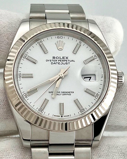 2023 Rolex Datejust 41MM White Dial Oyster Bracelet (126334)
