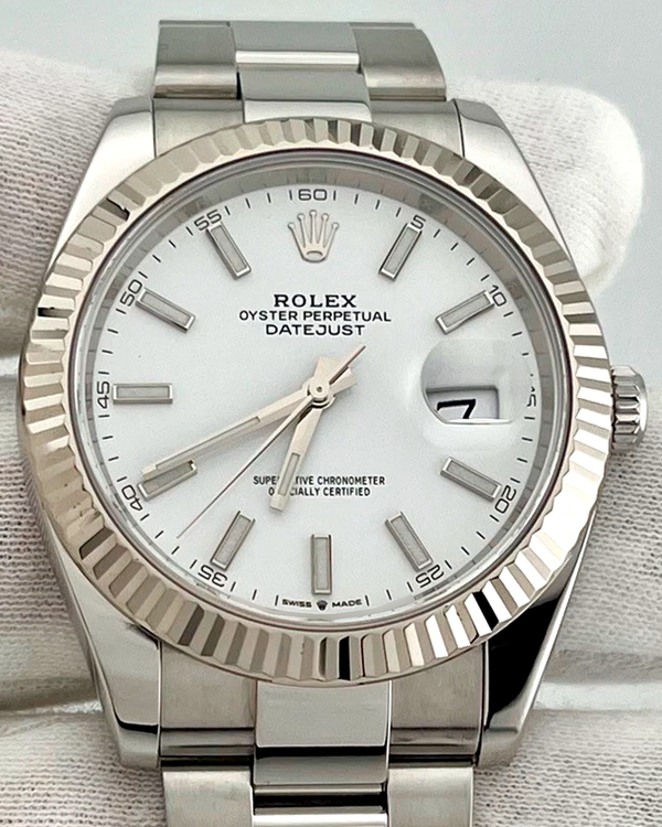 2023 Rolex Datejust 41MM White Dial Oyster Bracelet (126334)