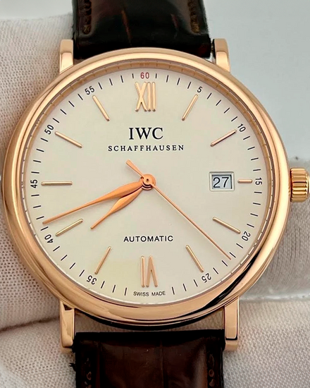 IWC Schaffhausen Portofino 40MM Silver Dial Leather Strap (IW356504)