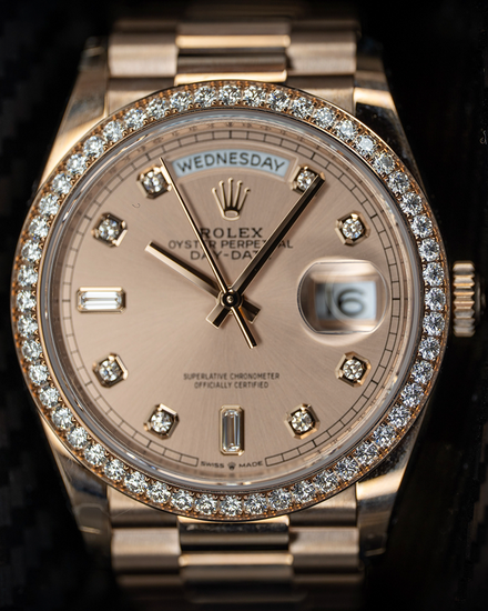2022 Rolex Day-Date 36MM Champagne Dial Rose Gold President Bracelet (128345RBR)
