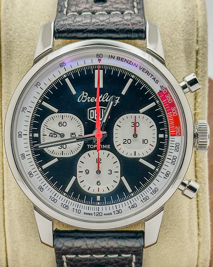 No Reserve - 2025 Breitling Top Time B01 Deus 41MM Black Dial Leather Strap (AB01765A1B1X1)