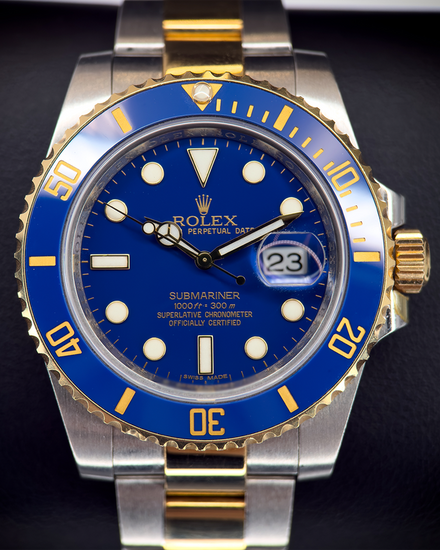 2012 Rolex Submariner Date "Bluesy" 40MM Blue Dial Two-Tone Oyster Bracelet (116613LB)