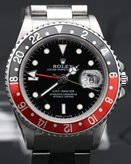 No Reserve - Rolex GMT-Master II "Coke Fat Lady” 40MM Aftermarket Black Dial Oyster Bracelet (16760)