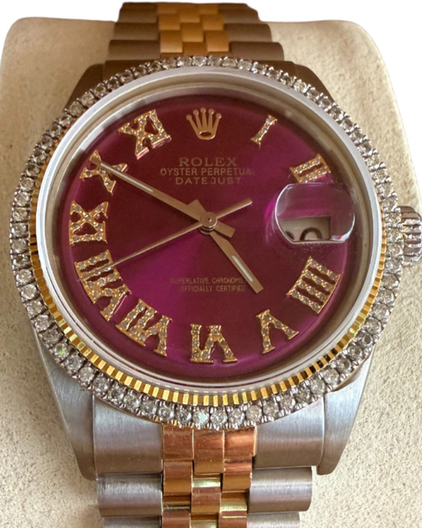 Rolex Datejust 36MM aftermarket Pink Dial Aftermarket Two-Tone Jubilee Bracelet (1601)