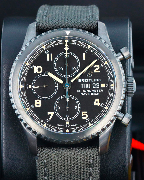 Breitling Navitimer 8 Chronograph Day-Date 43MM Black Dial Textile Strap (M13314)