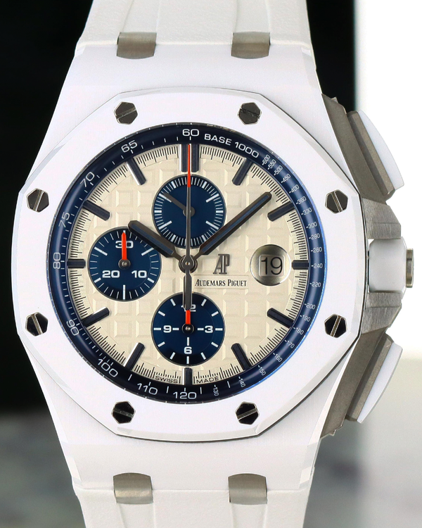 Audemars Piguet Royal Oak Offshore Chronograph 44MM White Dial Rubber Strap (26402CB.OO.A010CA.01)