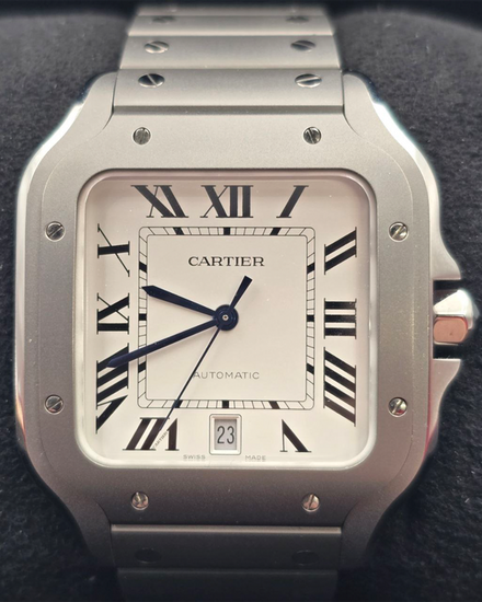 2025 Cartier Santos De Cartier 39.8MM White Dial Titanium Bracelet (WSSA0089)