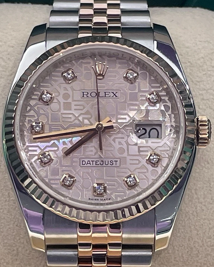 2011 Rolex Datejust 36MM Pink "Jubilee" Dial Two-Tone Super Jubilee Bracelet (116231)