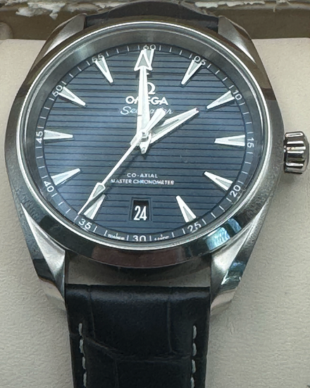 2019 Omega Seamaster Aqua Terra 150M 38MM Blue Dial Leather Strap (220.13.38.20.03.001)