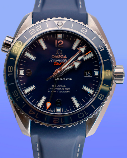 No Reserve - 2020 Omega Seamaster Planet Ocean 600M GMT 43.5MM Blue Dial Rubber Strap (232.92.44.22.03.001)