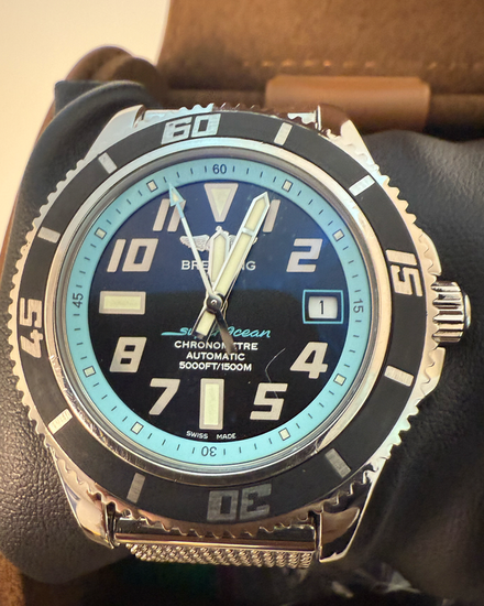 Breitling Superocean 42MM Black Dial Steel Bracelet (A17364)