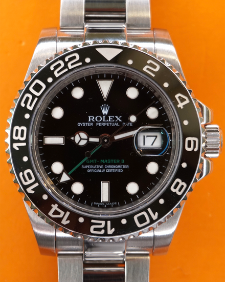 2008 Rolex GMT-Master II 40MM Black Dial Oyster Bracelet (116710)