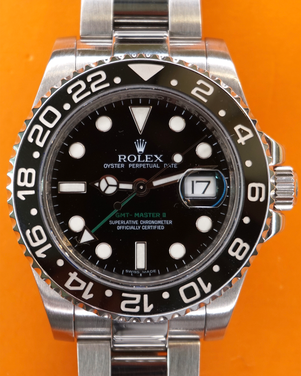 2008 Rolex GMT-Master II 40MM Black Dial Oyster Bracelet (116710)